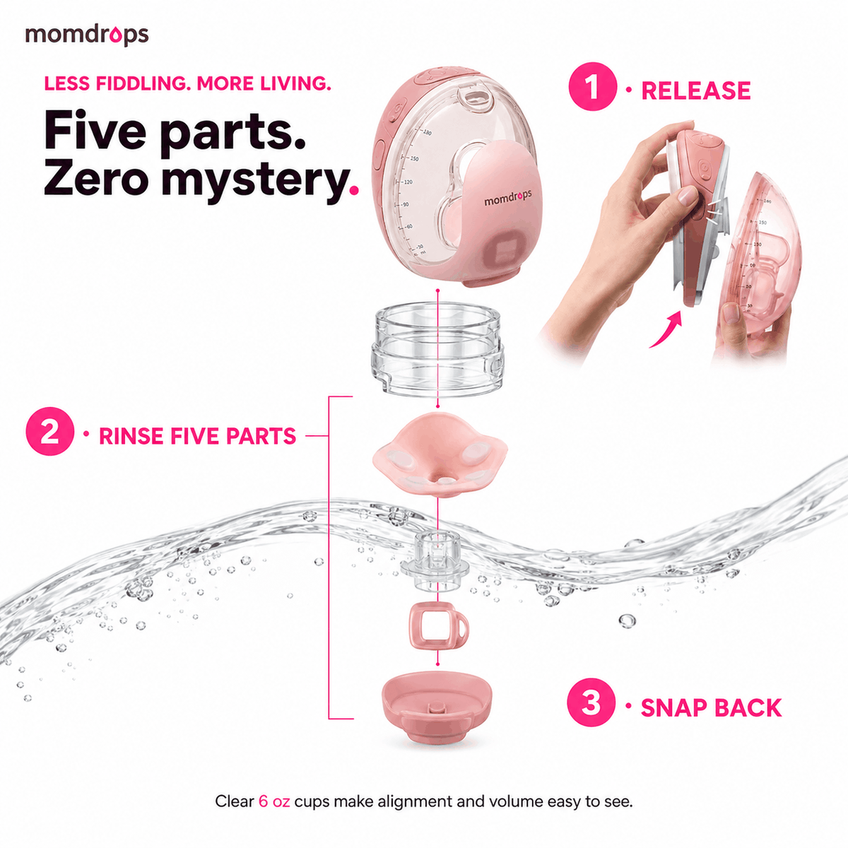Momdrops Heated Wearable Breast Pump — Hands-Free, Whole-Cup Warmth